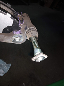properly lubricated disc brake caliper slide pin