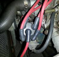 four cylinder distributor with ignition wires